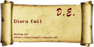 Diera Emil névjegykártya